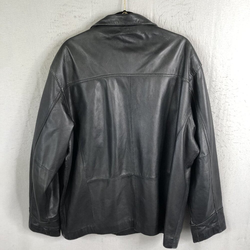 Vintage M Julian Wilsons Leather Blazer Mens XL Black Buttery Jacket Coat Y2K - Picture 3 of 16